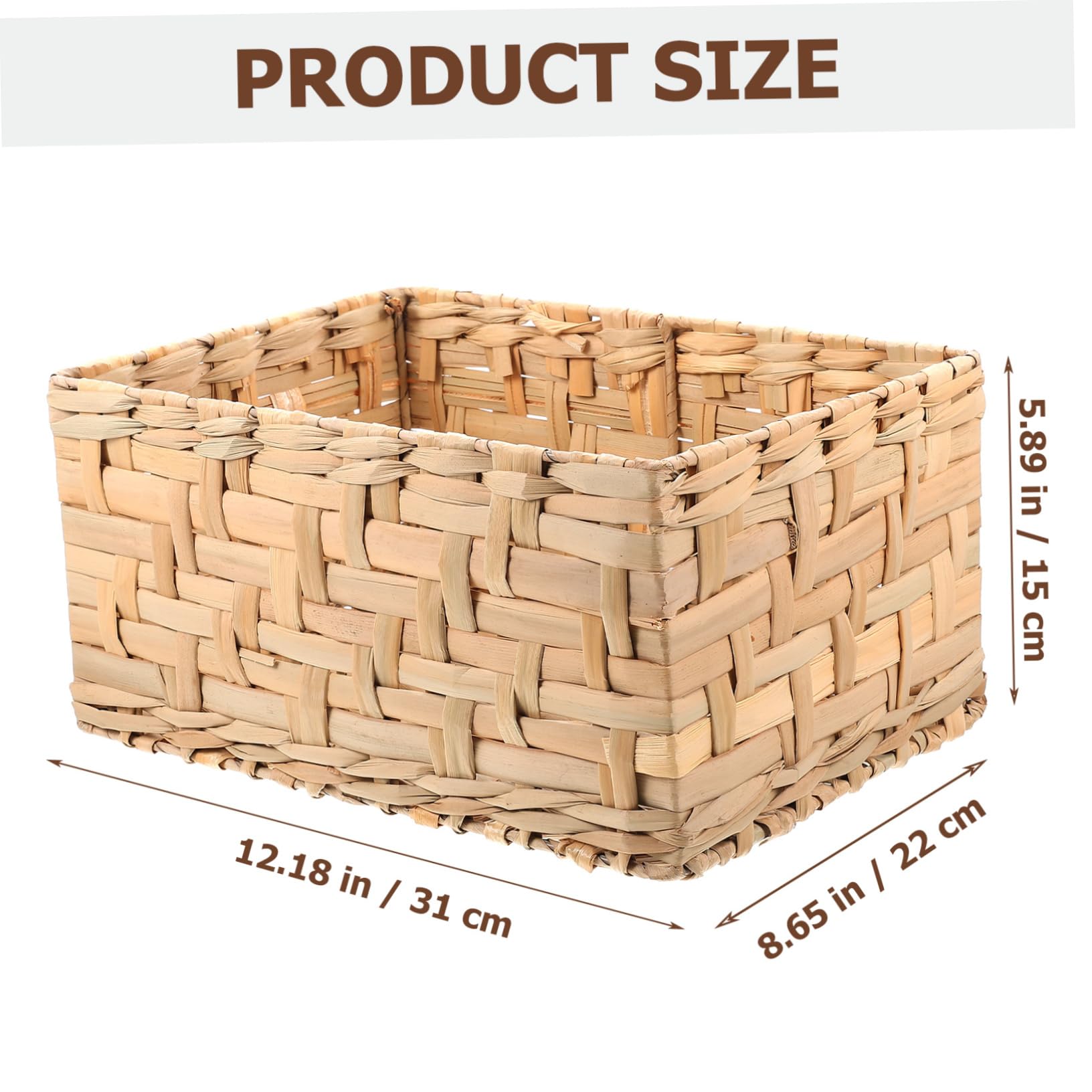 Cabilock Woven Storage Basket Natural Straw Organizer for Home Kitchen and Office Versatile Rattan Basket for Snacks Sundries and Fruit Display Design