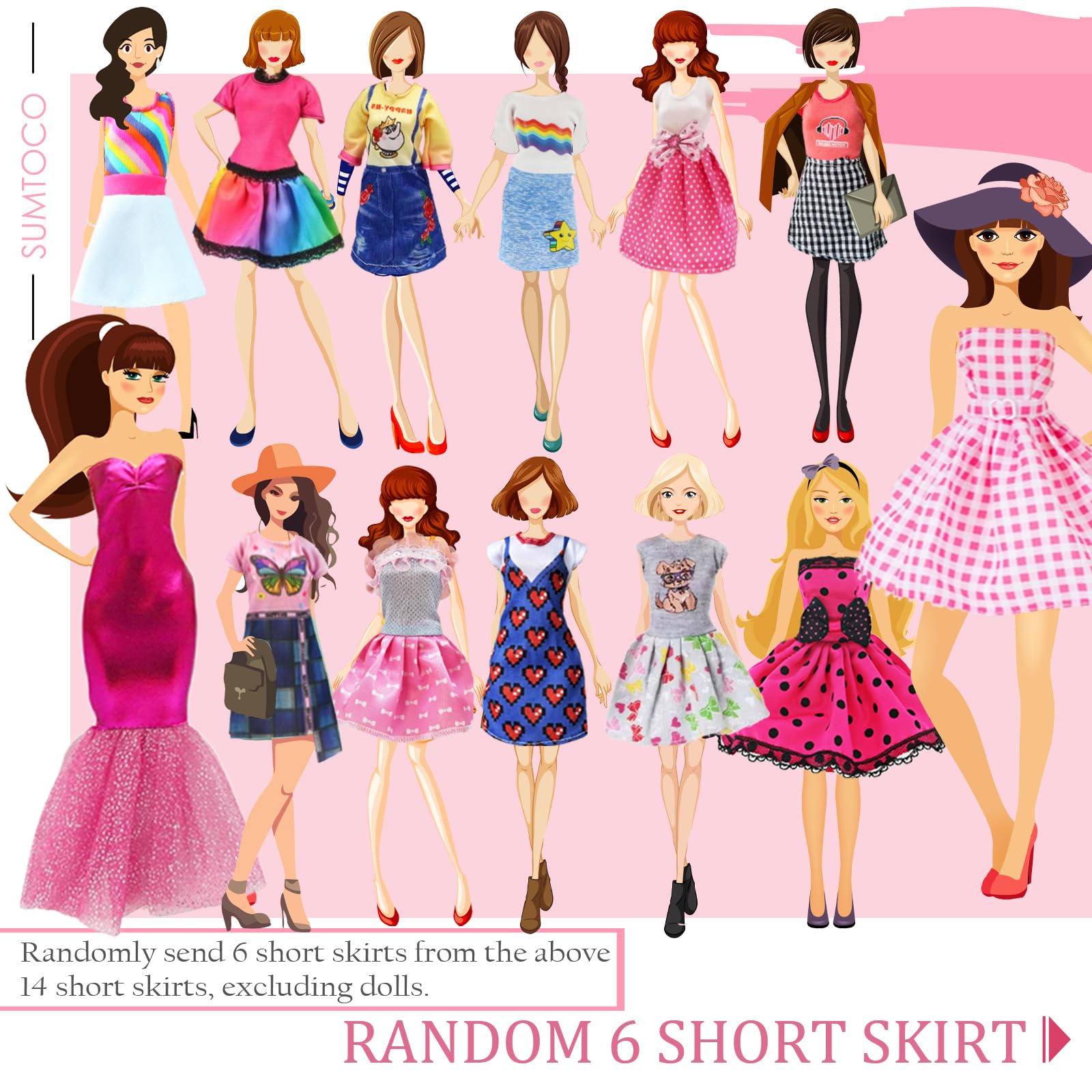 78 pcs Ropa y Accesorios para Muñecas, Incluir Vestidos de Fiesta, Vestidos, Tops y Pantalones, Bikini, Coronas, Collares,Pares de Zapatos,Perchas para 30 CM/11.5 Pulgadas Muñecas, Regalos para Niñas