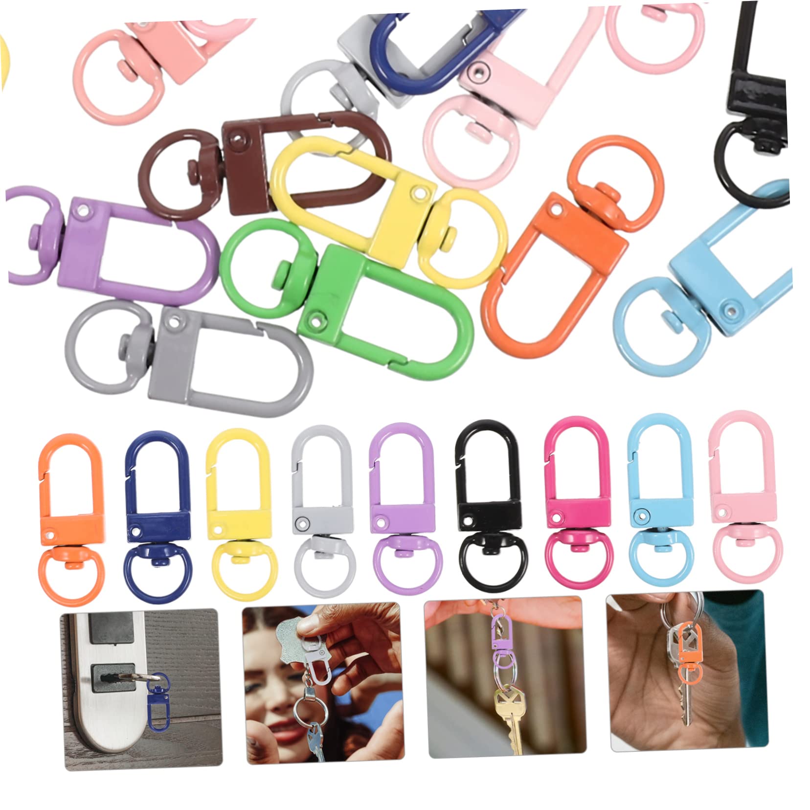 Tofficu 3 Juegos Hebilla De 8 Caracteres Portstiles Keyring Mosquetones De Cordón Con Llaveros Anillo De Etiqueta De Perro Suministros Para Bolsas Mosquetones Metálicos Aleación 50 Uds * 3
