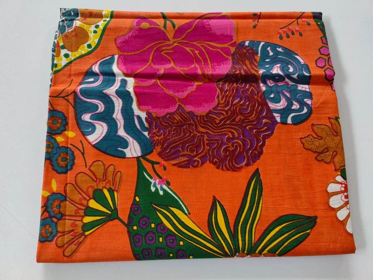 Fashionmart Floral Printed Cotton Fabric Cloth Hand Block Print Fabric Women Material Running Jaipuri Hand Block Printed Women Dress Material Kurtis Natural 44" Inches Width 2.5 Meter (Pattern 37) 4