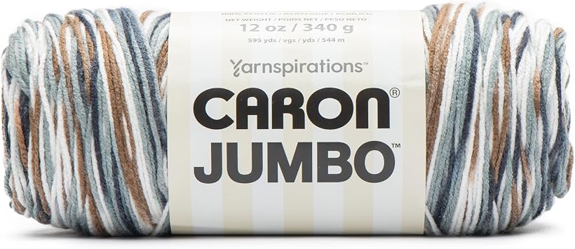 Caron 327689 294009-9009 Jumbo Ombre Yarn - 4 Medium Worsted Gauge 100% Acrylic - 12 oz - Country Basket - Machine Wash & Dry