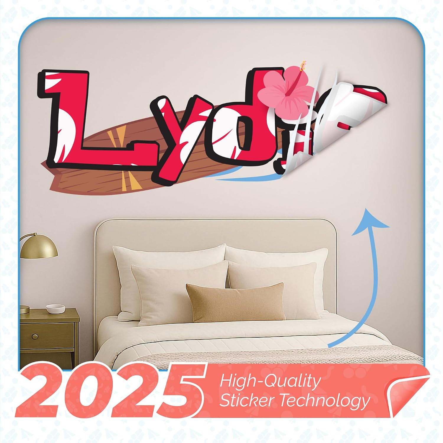 Sword Custom Name Wall Decal - Wall Sticker - Blade Wall Decor Art Peel & Stick Vinyl Removable for Kids Green