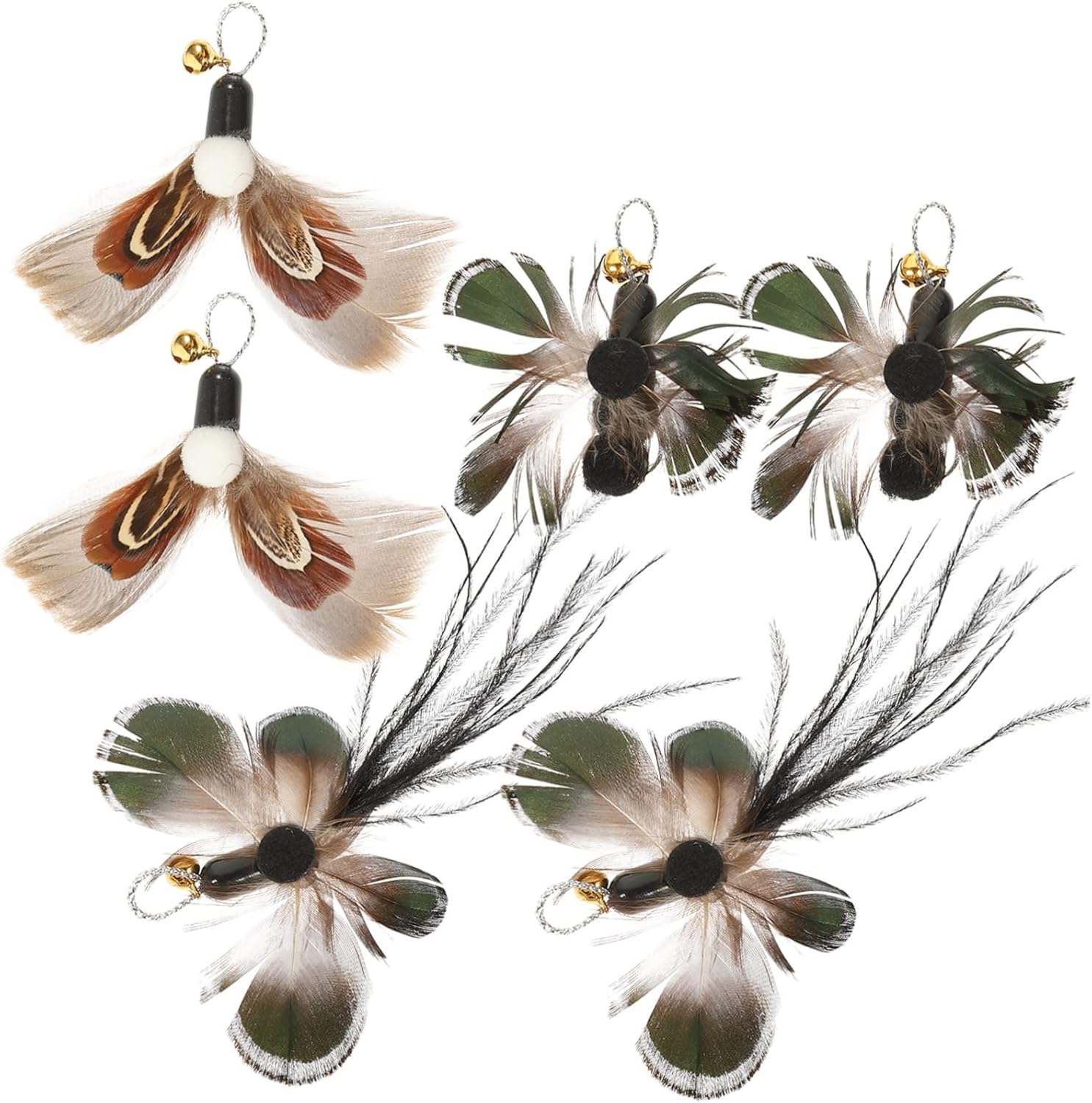 Mipcase 30pcs Cat Teasing Sticks Refills Interactive Insect Replacement for Indoor Kittens Engaging Cat Toys to Boost Playtime and Exercise