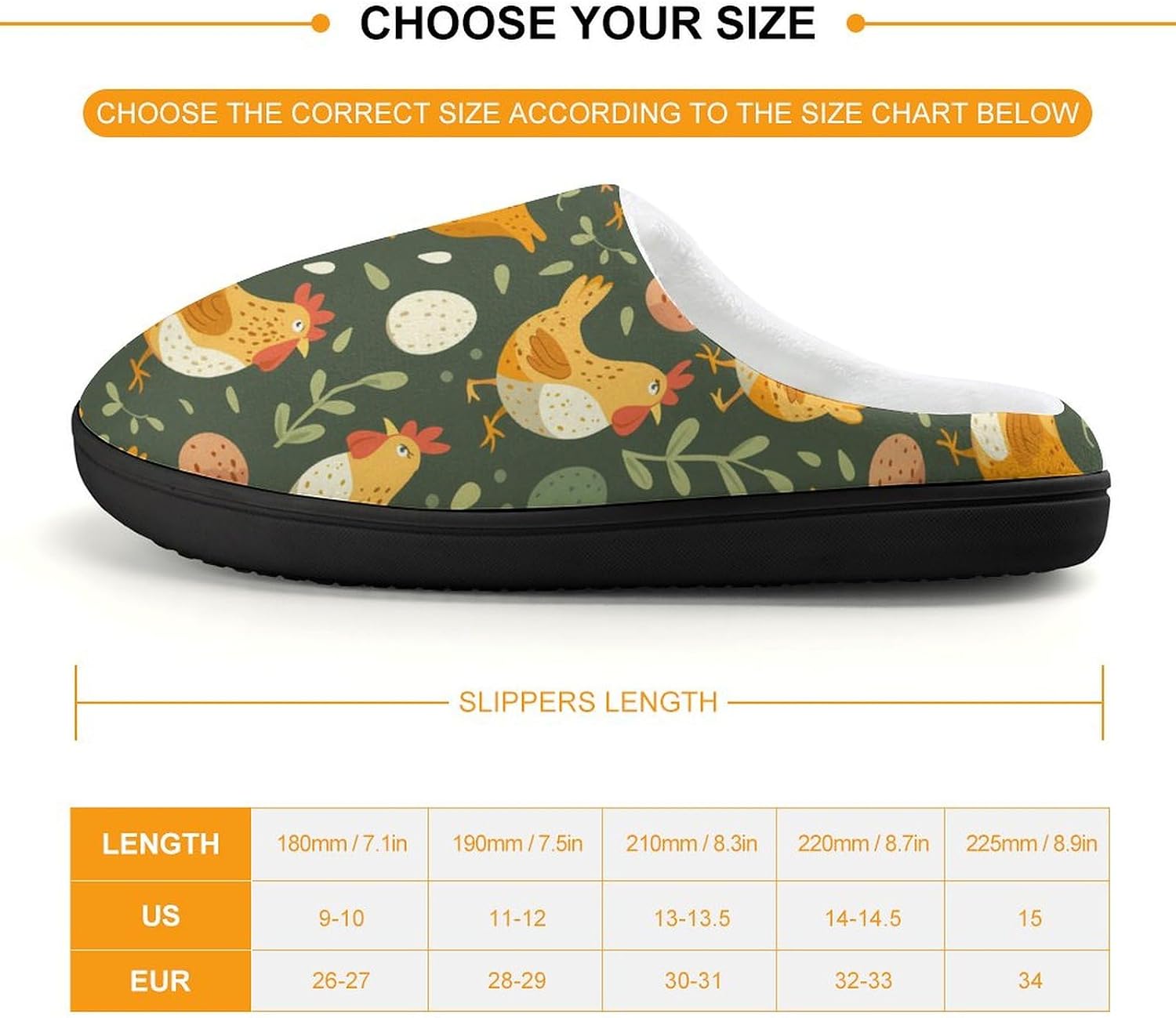 Chicken And Eggs Cute Cotton Slippers Anti-slip House Shoe Slipper Indoor Outdoor