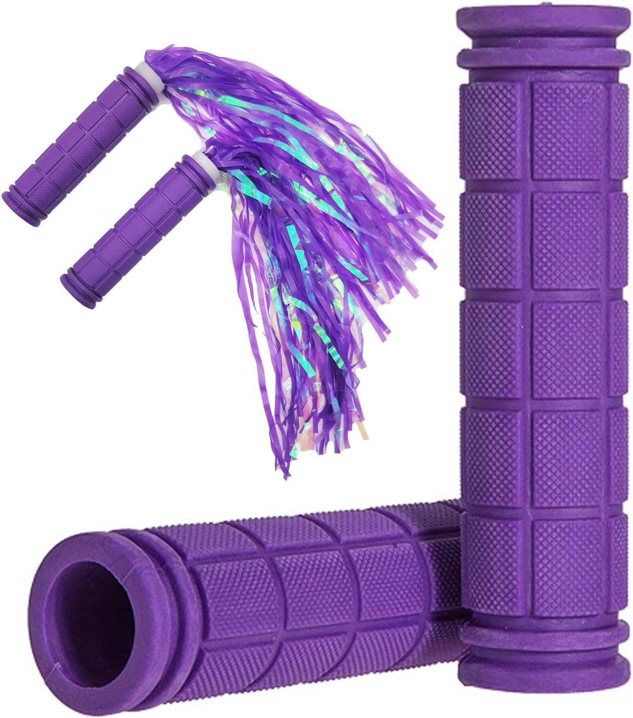 Bike Handle Grips with Tassel Streamers for Girls Boys and Kids, Non-Slip Bicycle Handlebar Grips Cover for Mountain Bike, Scooters Road Bike BMX MTB Cycling Replacement Parts