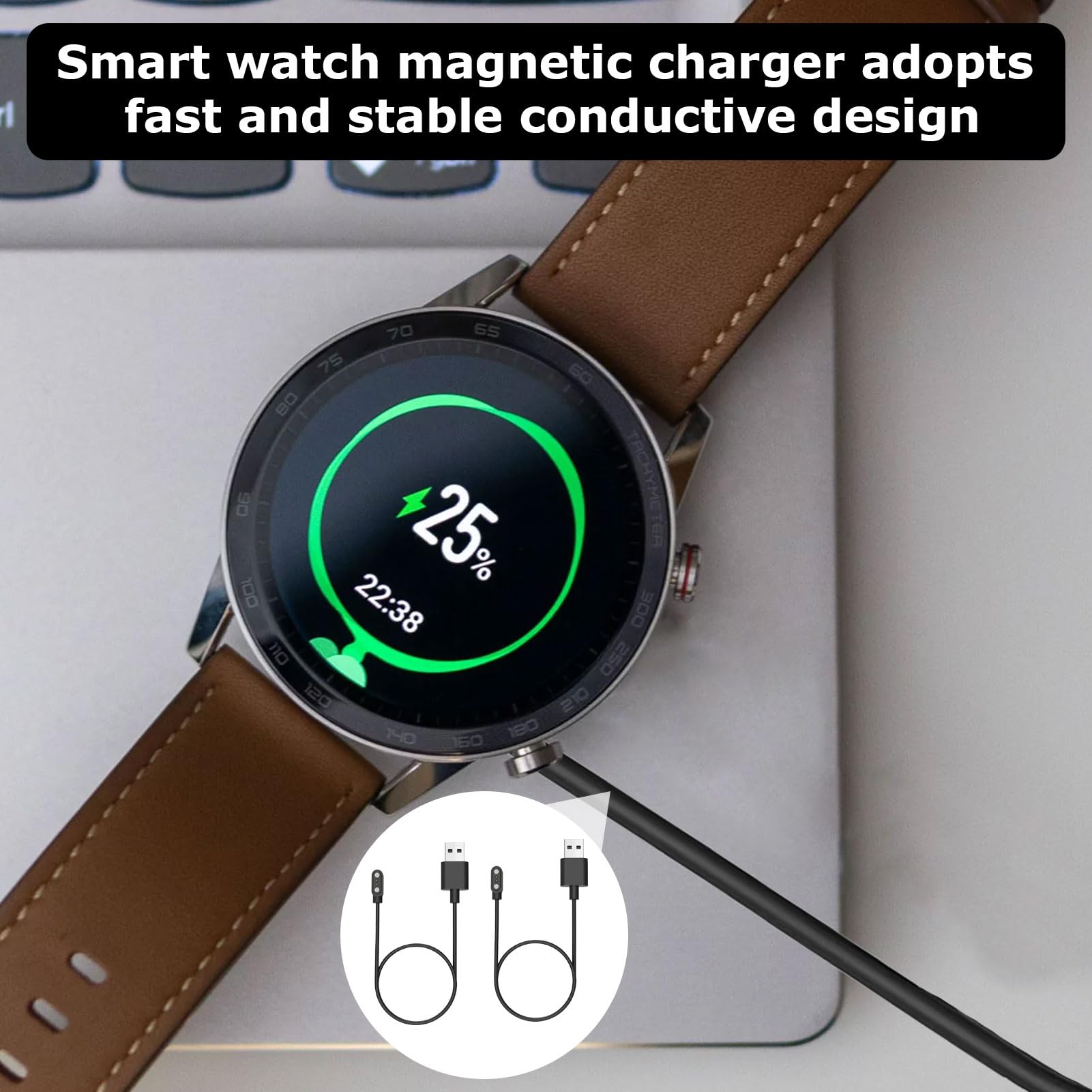 WQNNQW Chargeur Montre Connectée Universel, 2 Pièces USB 2