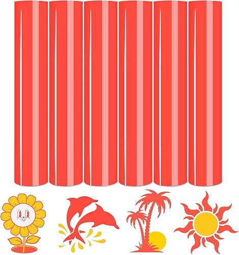 Miniatura 7 de Tintnut Vinilo HTV de Neón - 10 Hojas de 12 X 10 pulgadas Vinilo de Transferencia de Calor Neón Pastel Vinilo para Planchar para Camisetas Bricolaje