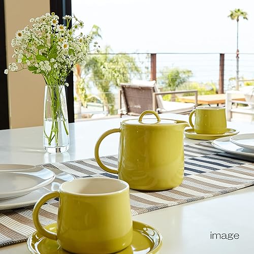 Miniatura 5 de Fourlife - Tetera de 620 Lmc Lemoncello D'Anjou, cerámica, 19.1 fl oz (20.0 fl oz), 3 tazas, incluye colador de té, apto para microondas
