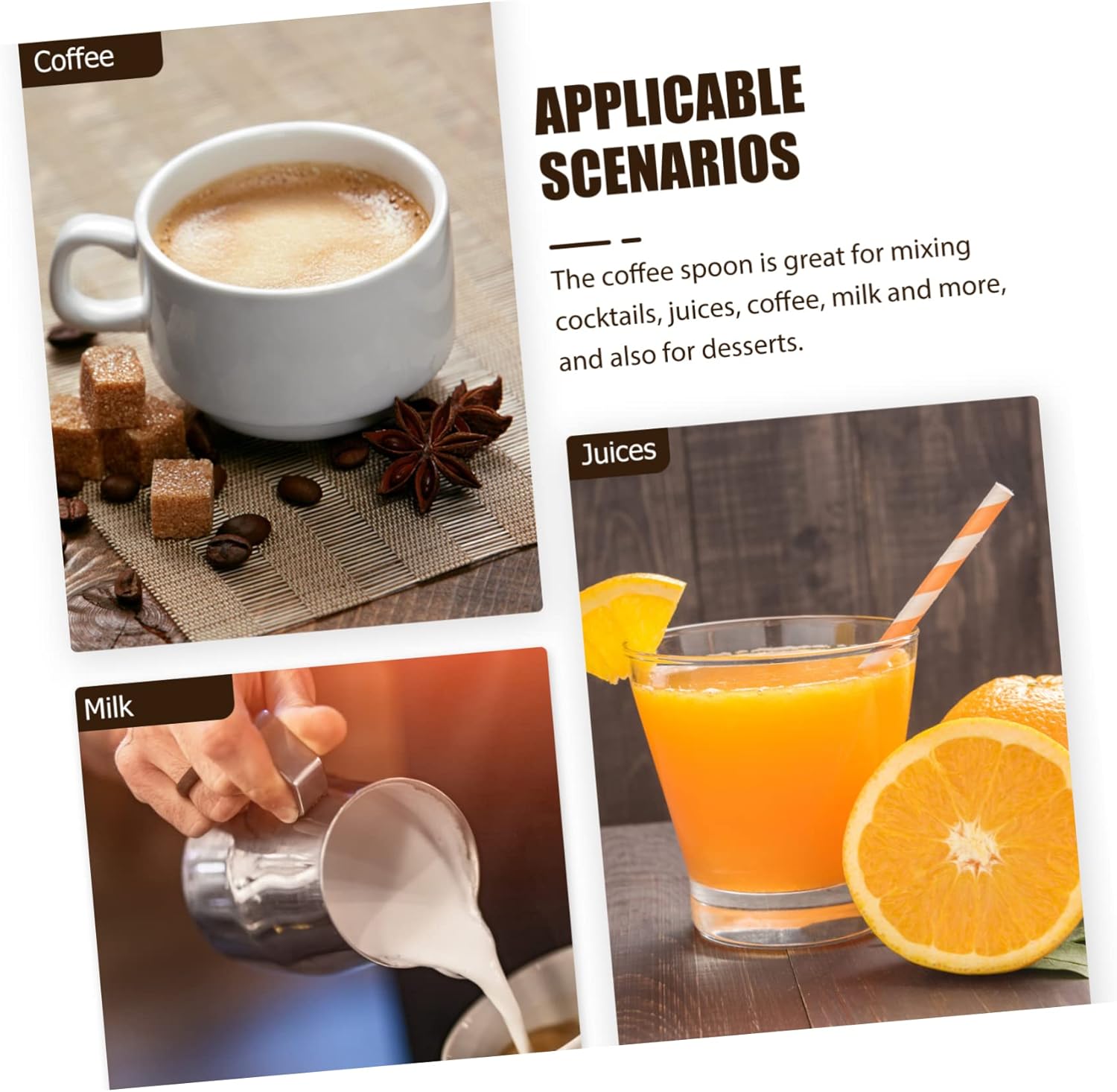 PRETYZOOM 18pcs Heat Resistant Long Handle Glass Dessert Spoon for Stirring Coffee Milk and Desserts and Easy to Clean Kitchen Utensils