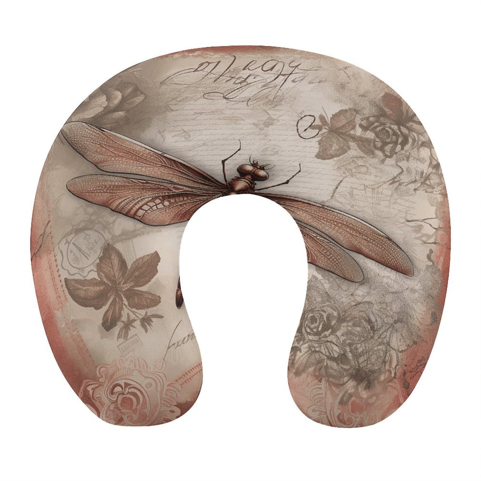 FekiLoot Dragonfly Bee2 Travel Pillow,U Shaped Office Napping Pillow Support Neck and Head Comfortable Travel Neck Pillow U Shape Sleeping Essentials for Long Haul Flights