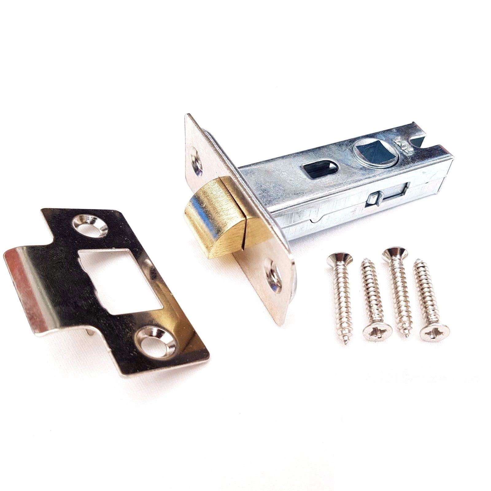 HSD Tubular MORTICE Door Latch Internal Strike Jab Sprung Catch Bolt Satin Nickel (1, 63mm)