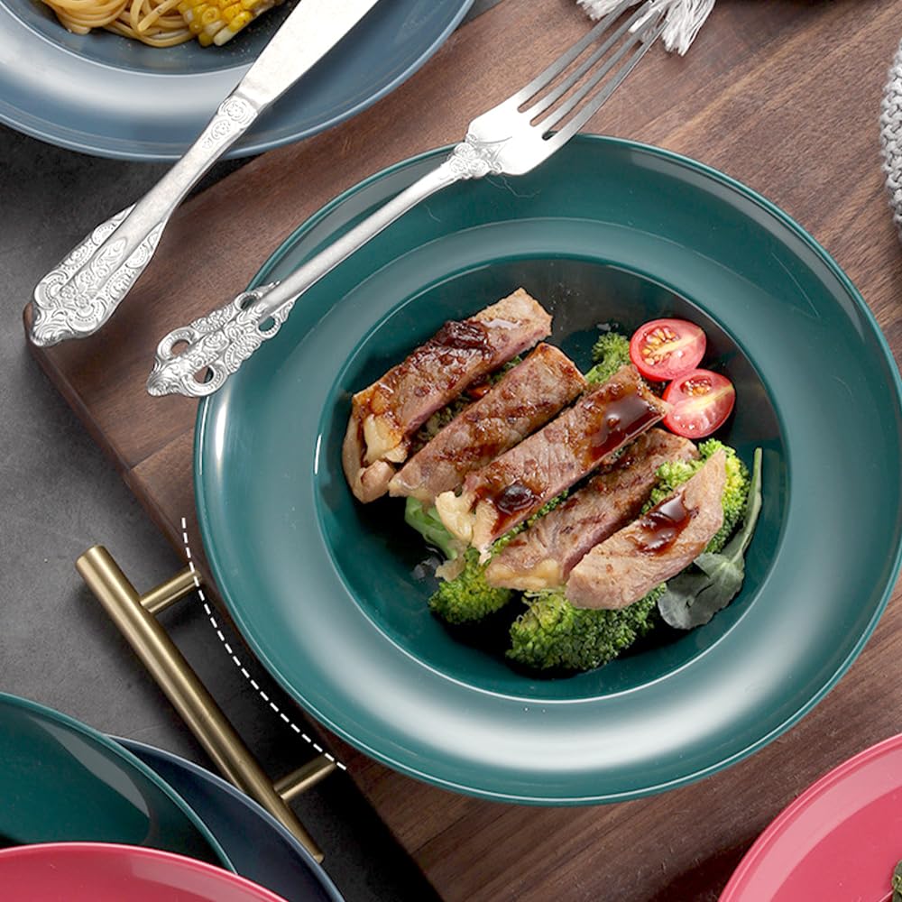 6er Set Pastateller 23cm Aus Kunststoff - Tiefe Teller Für Camping & Outdoor