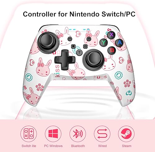 Vista 2 de Controlador inalámbrico para Nintendo SwitchLiteSwitch OLED, Gaming Pro Controller PC compatible con Wake-Up, Gamepad inalámbrico con giroscopio