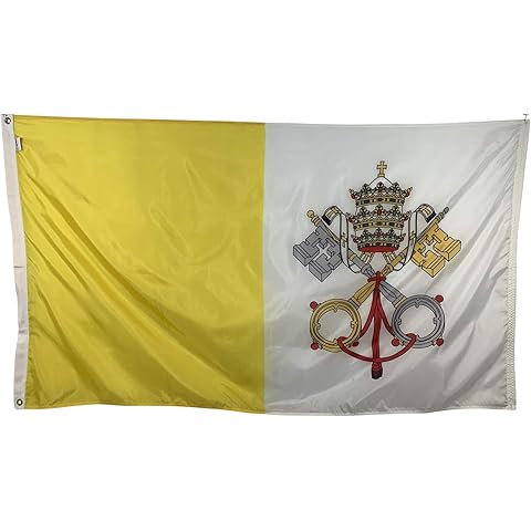 3x5' Vatican City Papal Flag - All Weather Nylon & Reinforced Stitching - Proudly Made In The USA