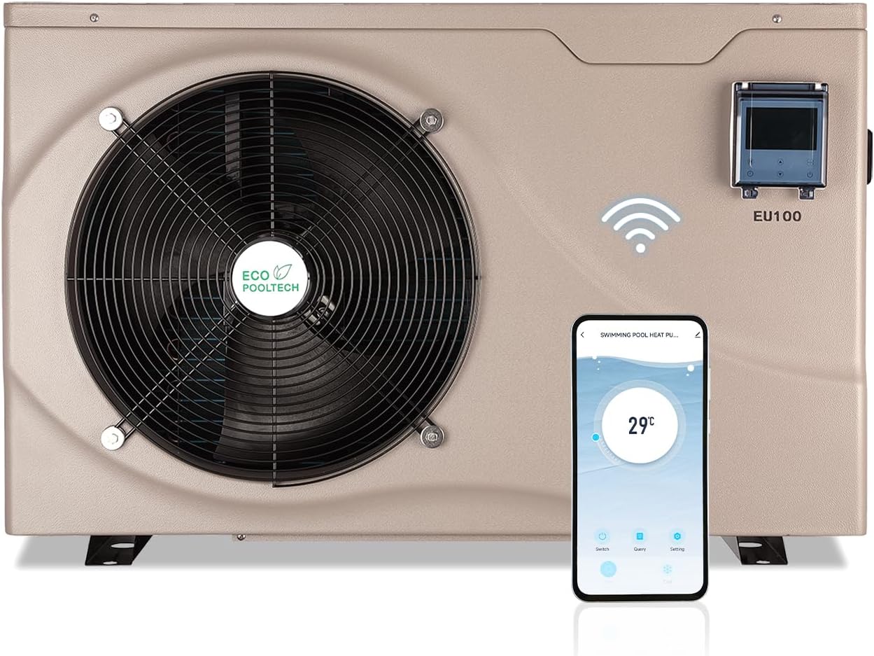 Ultra Inverter Swimming Pool Heat Pump | Pool Heater for Above Ground and Inground Pool (up to 10000 Gal) | Heating and Cooling| Smart WiFi Control| Automatic Defrost