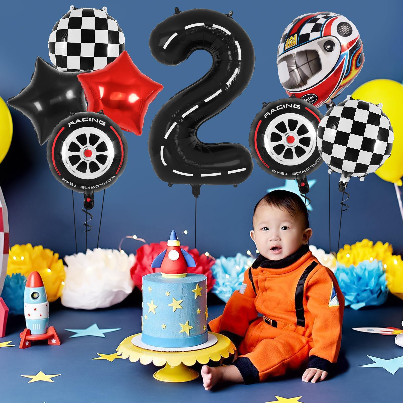 Amazon.com: Race Car 2 Balloons, 40 Inch Racetrack Number 2