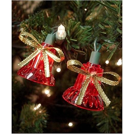 Amazon Com Set Of 40 Red Musical Bell Multi Function Christmas Lights Green Wire Garden Outdoor Musical Christmas Bell Light Set