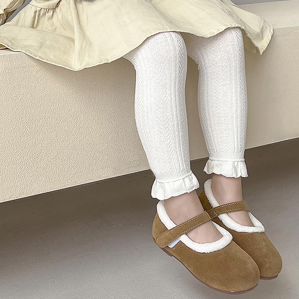 Looching 4 Pack Toddler Girl Cable Knit Tights Thick Soft Cotton Ankle Leggings Pantyhose Stocking Pants for 3-9T Kids - Image 5