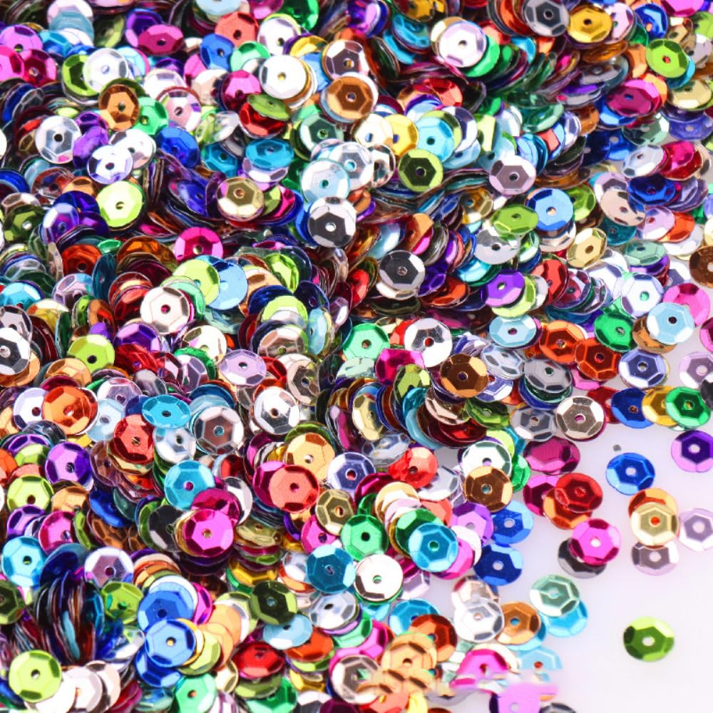 Lot De 2 000 Paillettes Rondes En Vrac De 6 Mm Avec Dos