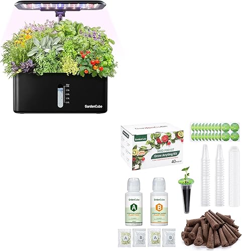 Sistema de cultivo hidropónico Jardín interior: Kit de jardín de hierbas de 8 cápsulas para interiores y 166 cápsulas de semillas