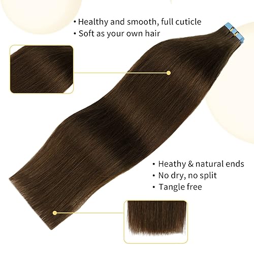 Miniatura 3 de Extensiones de cabello humano con cinta adhesiva, invisible, lacio, de 22 pulgadas, extensiones de cabello para mujeres, sin costuras, trama de piel