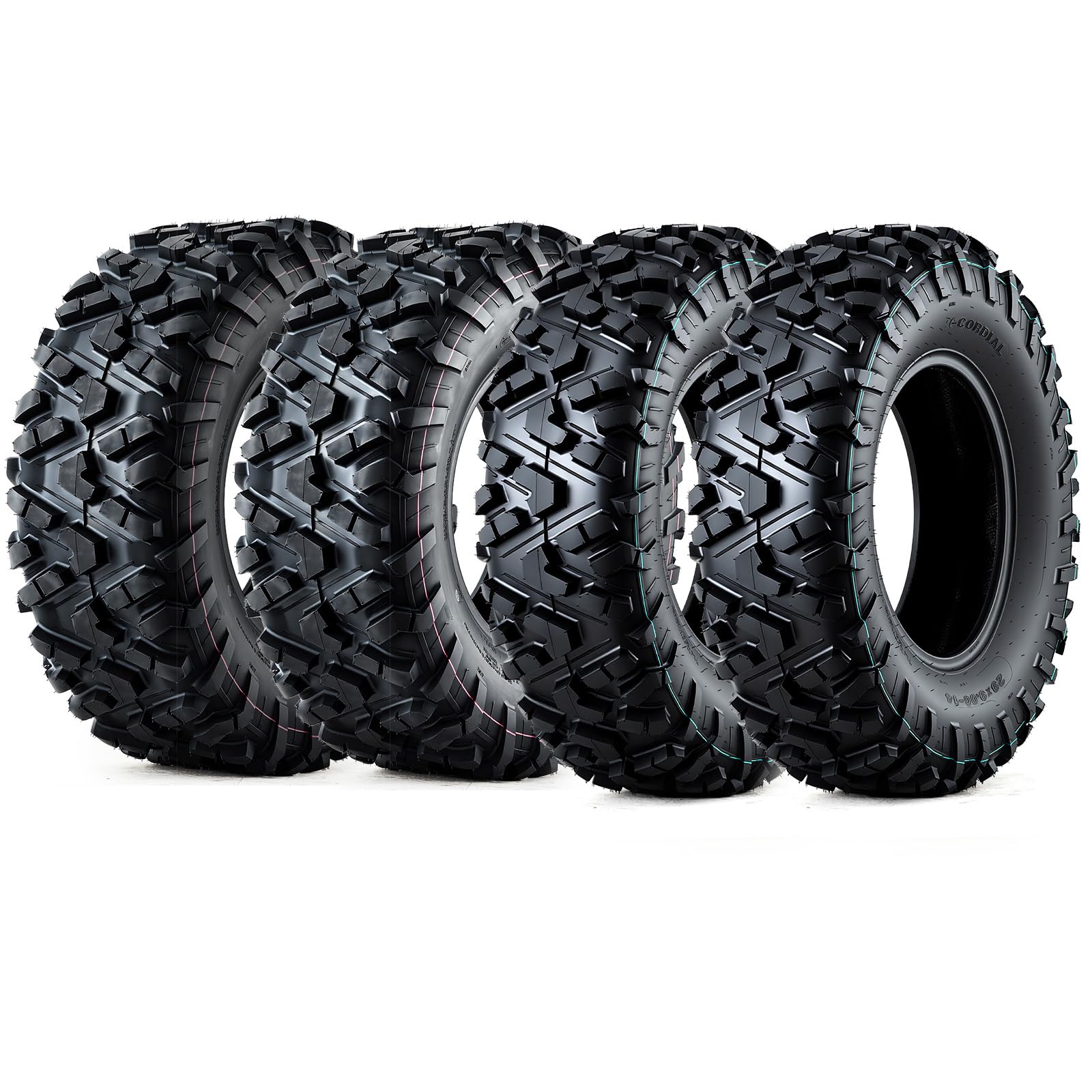 GarveeTech ATV/UTV Tires, Set of 4-29x9-14 Front &amp; 29x11-14 Rear All-Terrain Tires, 6-Ply Tubeless, for Off-Road, Mud, Dirt and Trails,A102