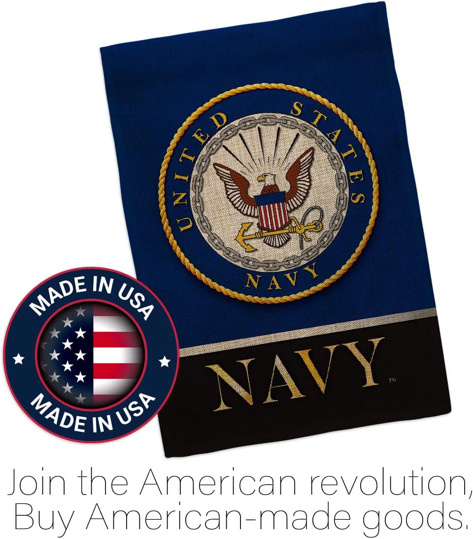 US MILITARY United State of Navy Burlap House Flag Armed Forces USN Seabee American Military Veteran Retire Official Decoration Banner Small Garden Yard Gift Double-Sided, Made in USA