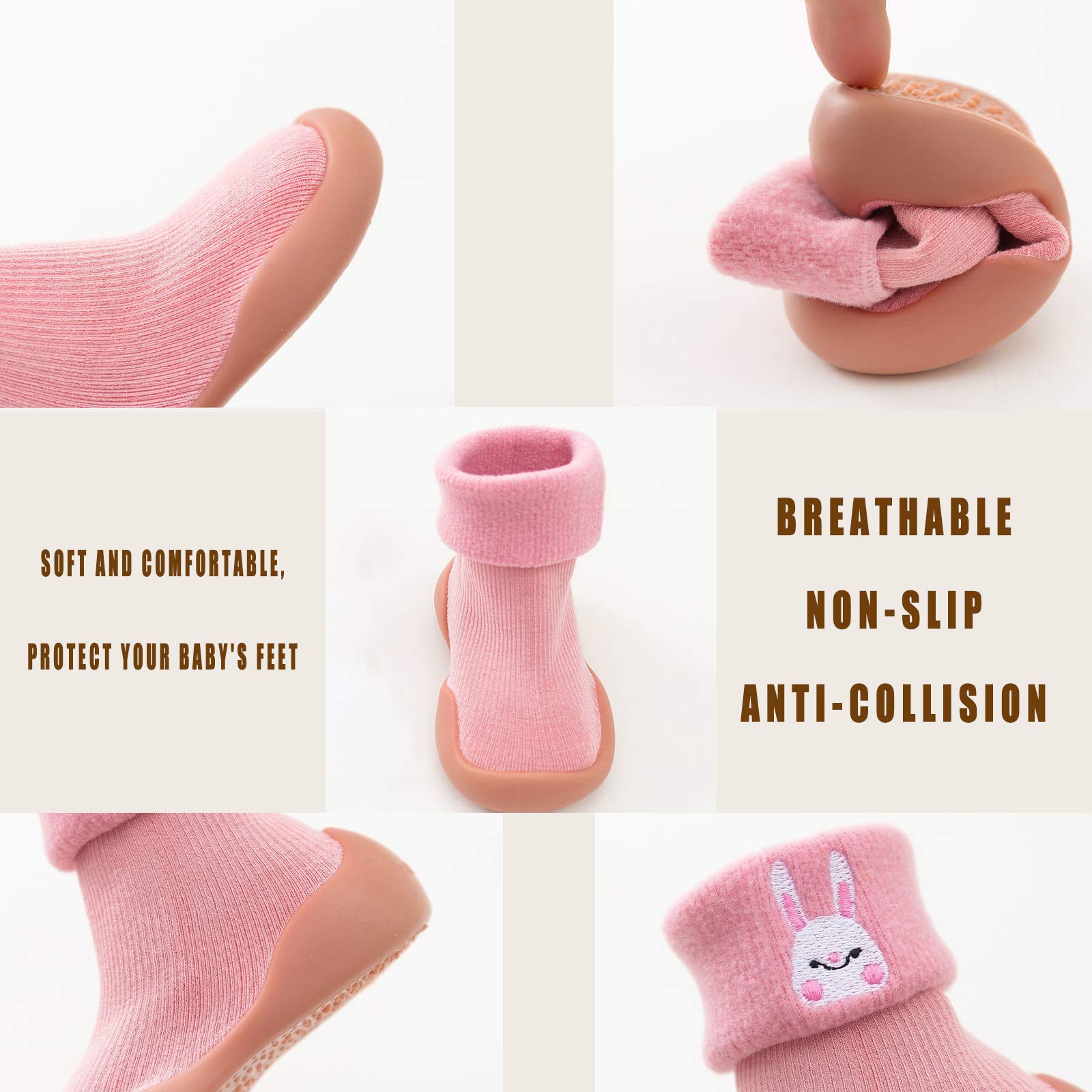 Solaud Baby Kleinkind Socken Schuhe Rutschfeste Boden Hausschuhe Jungen Mädchen Baby Atmungsaktiv Indoor und Outdoor Winter Warme Schuhe Socken