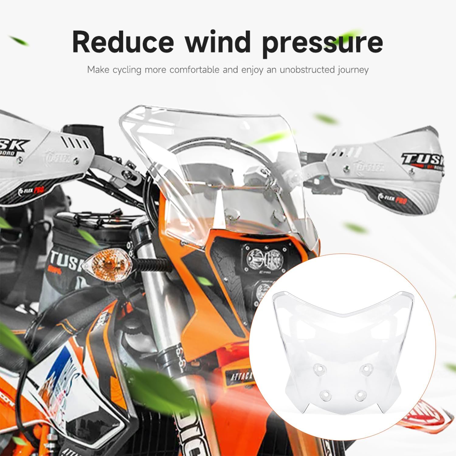 Windshield for Motorcycle All EXC XC XCW 125-500 2014-2024 All Husqvarna 701 SM/ENDURO 2016-2024 Wind Shields Windscreen Wind Deflector (Transparent)
