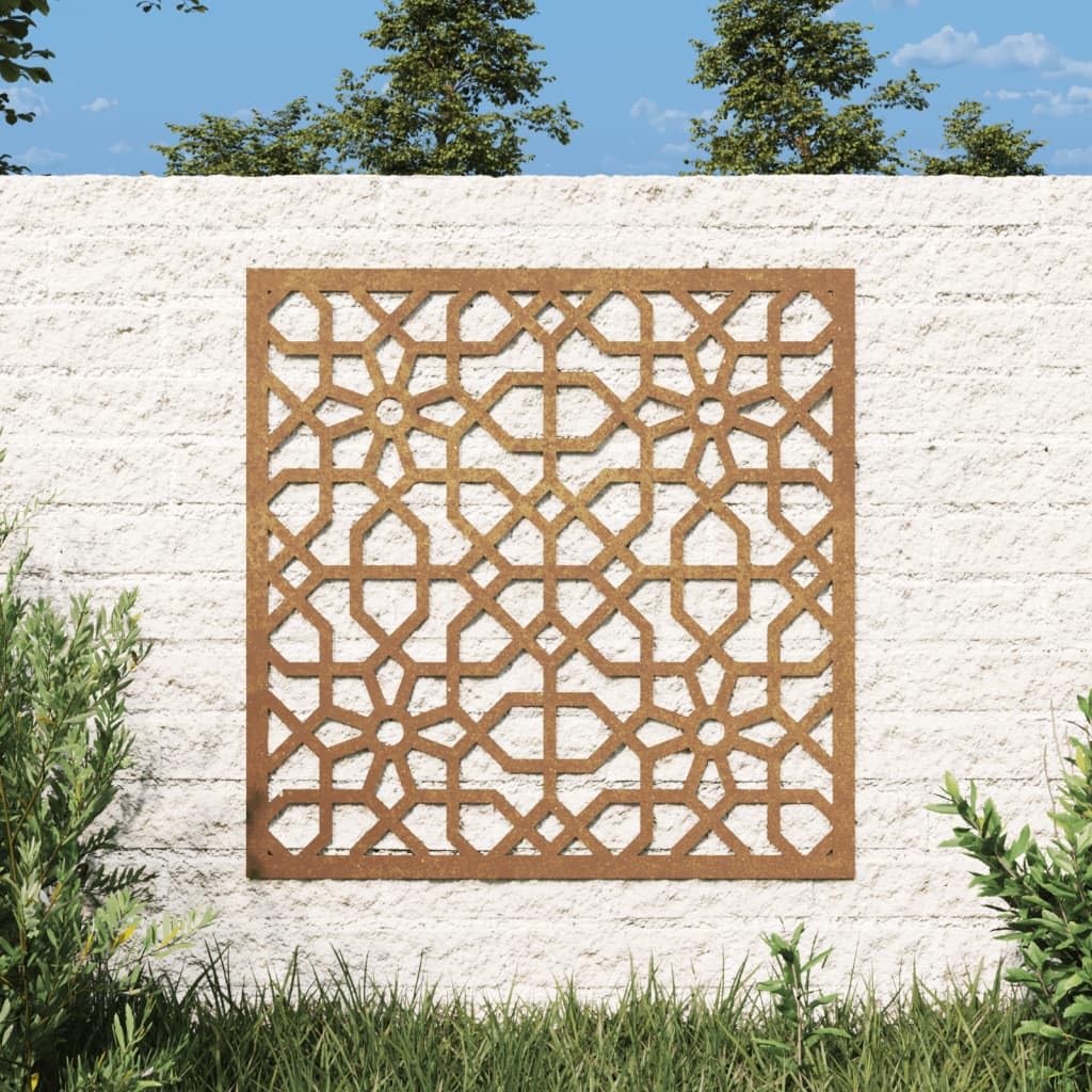 vidaXL Décoration Murale Jardin 55x55 cm Acier corten Design mauresque
