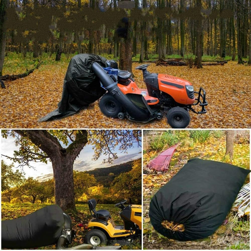 Yuanpgky Borsa raccogli erba del trattore da prato con capacità di 54 cu ft per efficiente per la raccolta delle foglie, materiale nero del panno di Oxford
