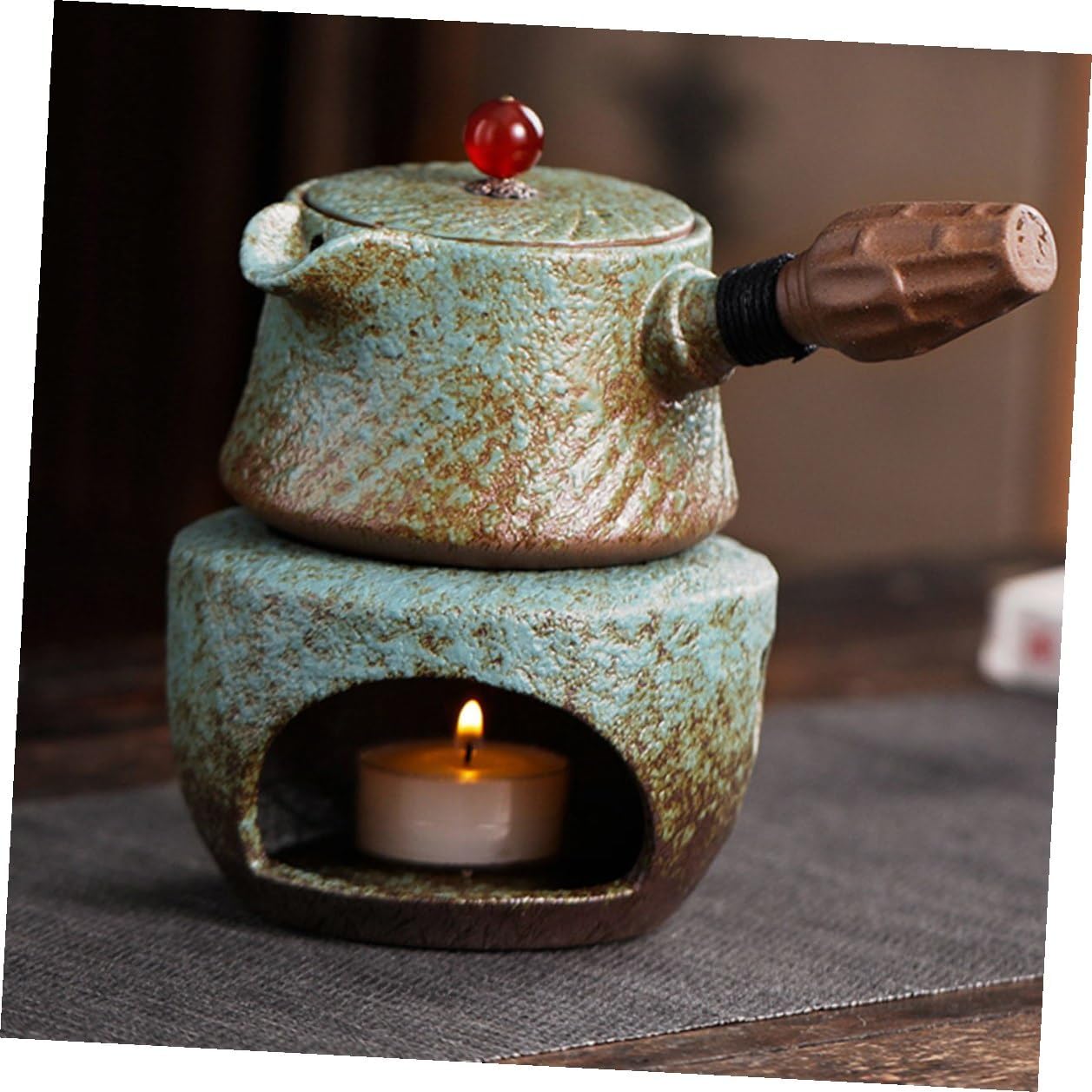 Japanese-Style Ceramic Teapot Warmer Heating Base Tea Heater Accessory for Home Office Tea House Compact and Decorative Warmer Tool