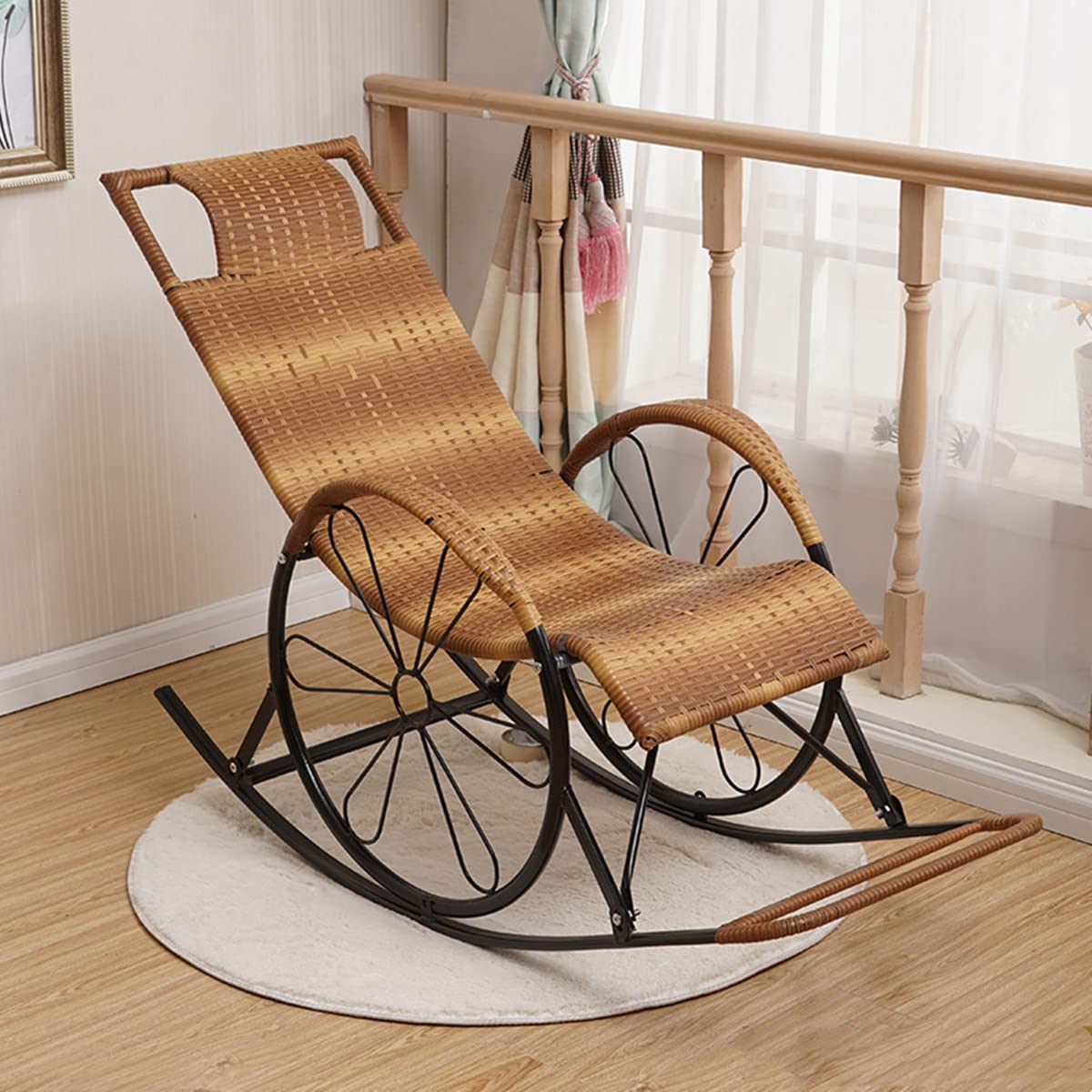 籐のリラックスチェア Amazon.co.jp: ロッキングチェア 揺り椅子戸外籐椅