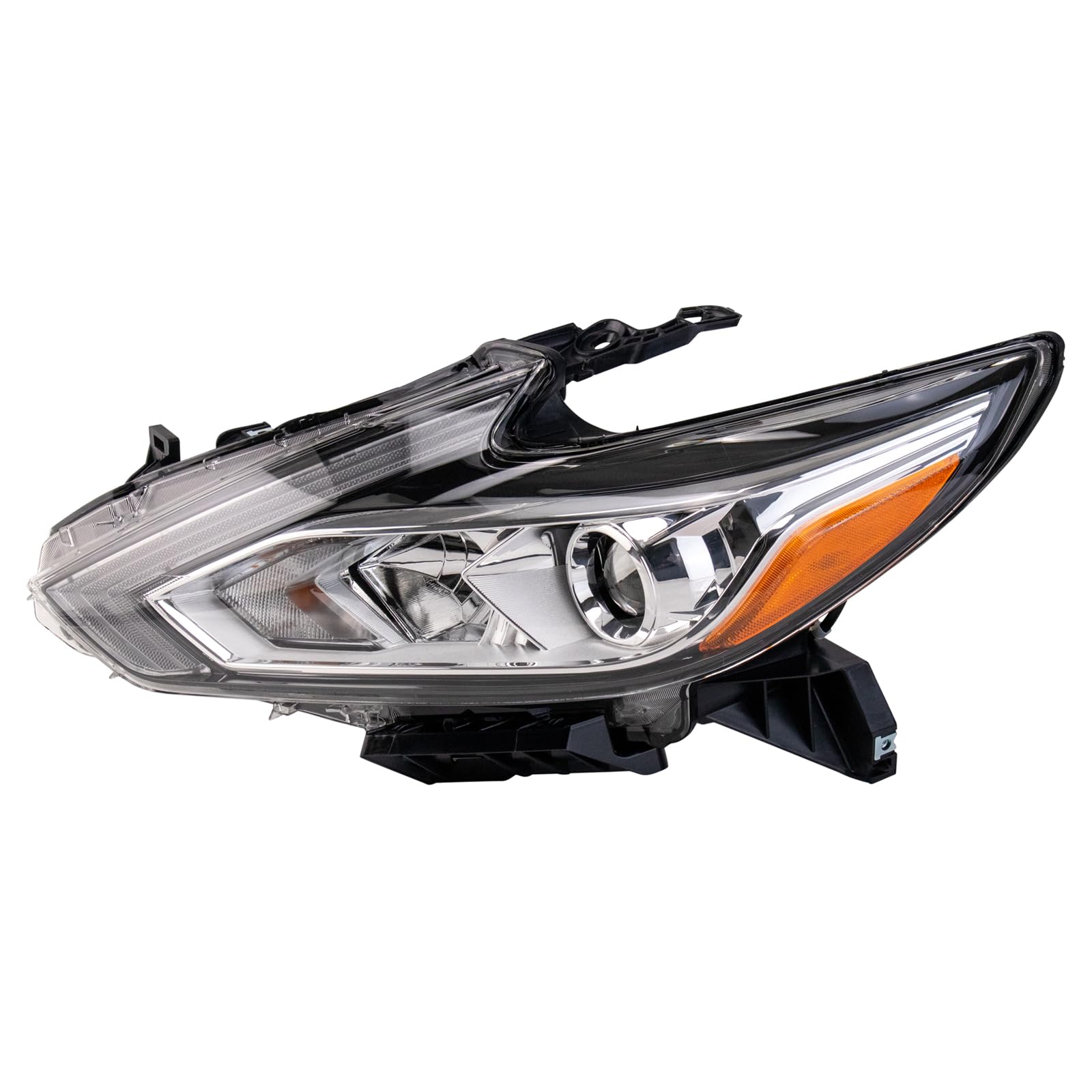 TRQ Driver Side Headlight Assembly Halogen Compatible with 2016-2018 Nissan Altima Without LED Daytime Running Lights NI2502247