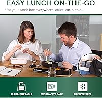 Vista 3 de Umami Bento Lunch Box for Men & Women, Black Lotus, 68 oz