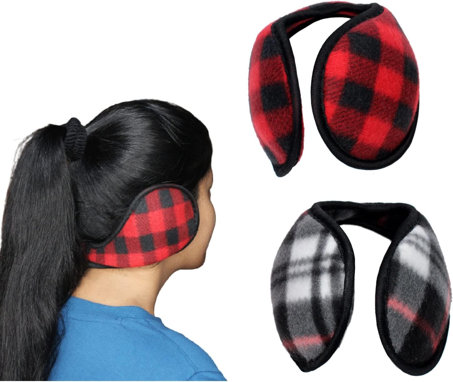 Set Of 2 Winter Season Headwear Ear Muffs Ear Warmers For Men And Women Multi Color
