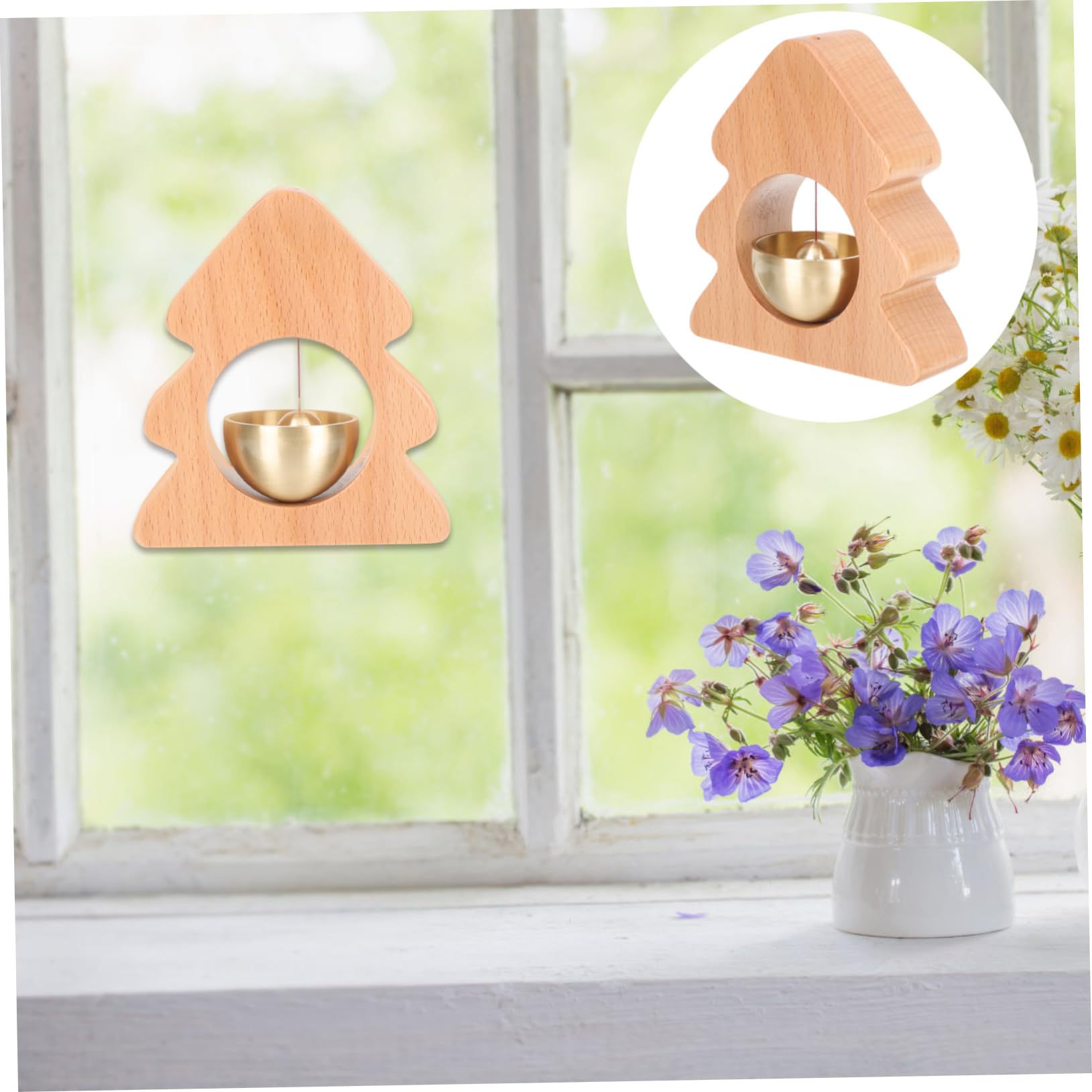 Cabilock 5 Pz Campanello Di Casa All'aperto Carillon Bomboniere Natalizie Porta Campane Di Natale Omaggi Per Feste Di Natale Lucine a Batteria Campanello Per Cani Rintocchi Decorazioni Rame
