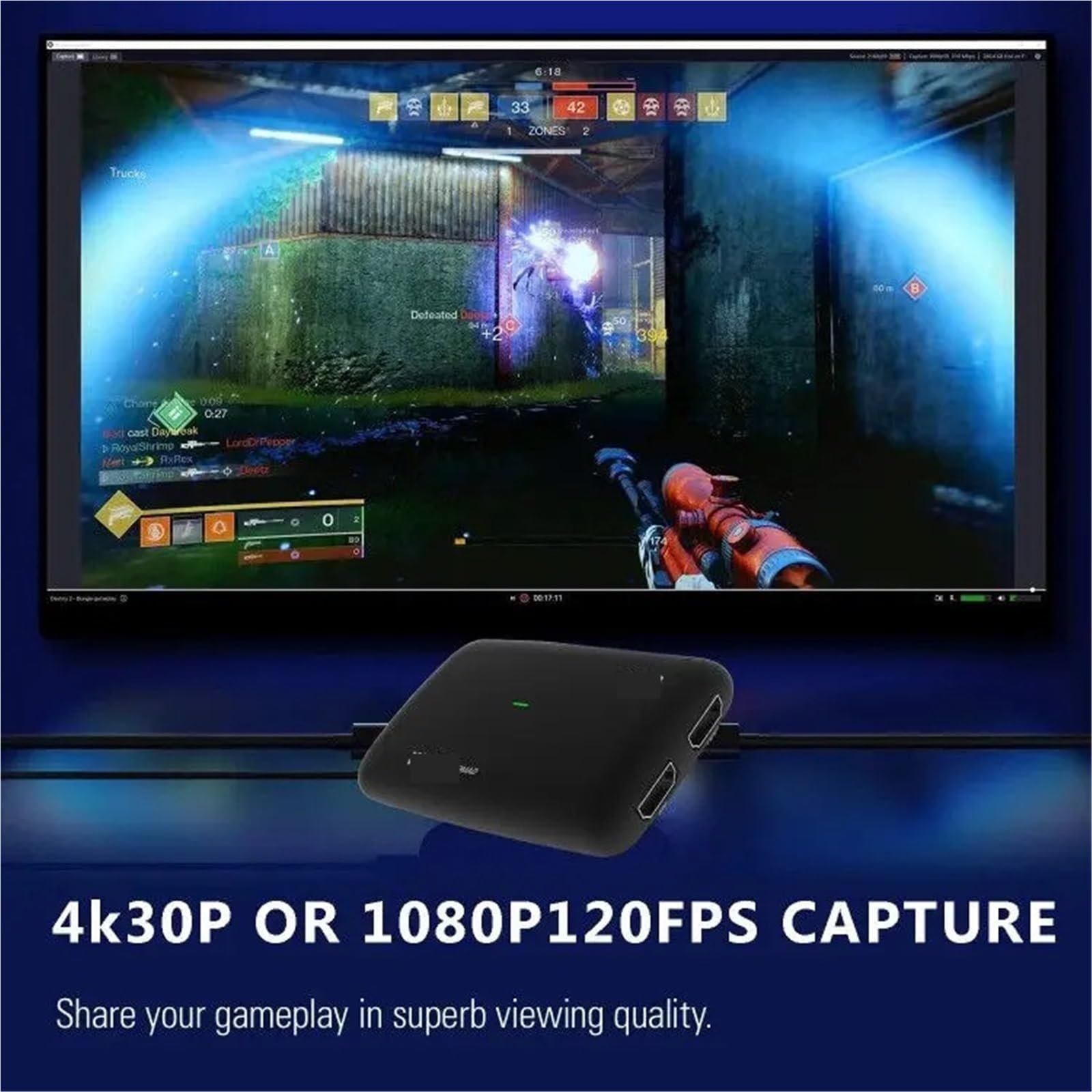 Tarjeta de captura de juegos HD en vivo, grabación en 4K, 30 Hz, 1080P, 120 fps, 60 fps, audio y vídeo