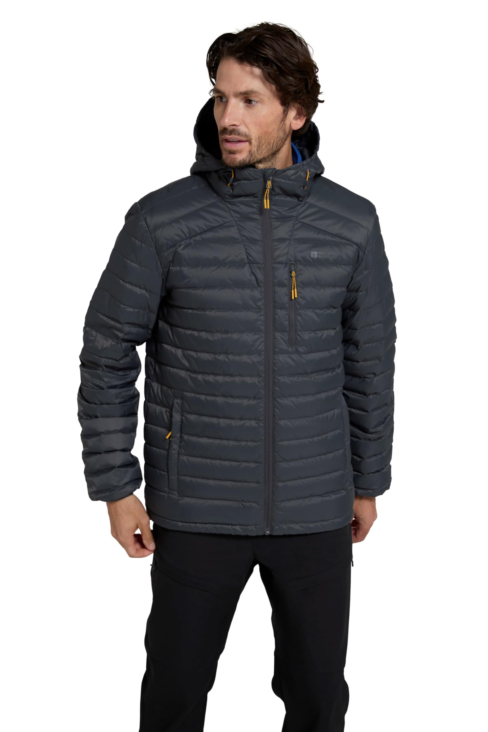 Mountain Warehouse Men's Grey Henry Ii Down Padded Jacket - Water Resistant Puffer Coat, Insulated Winter Wear - Clothing For Outdoor & Travel Xs