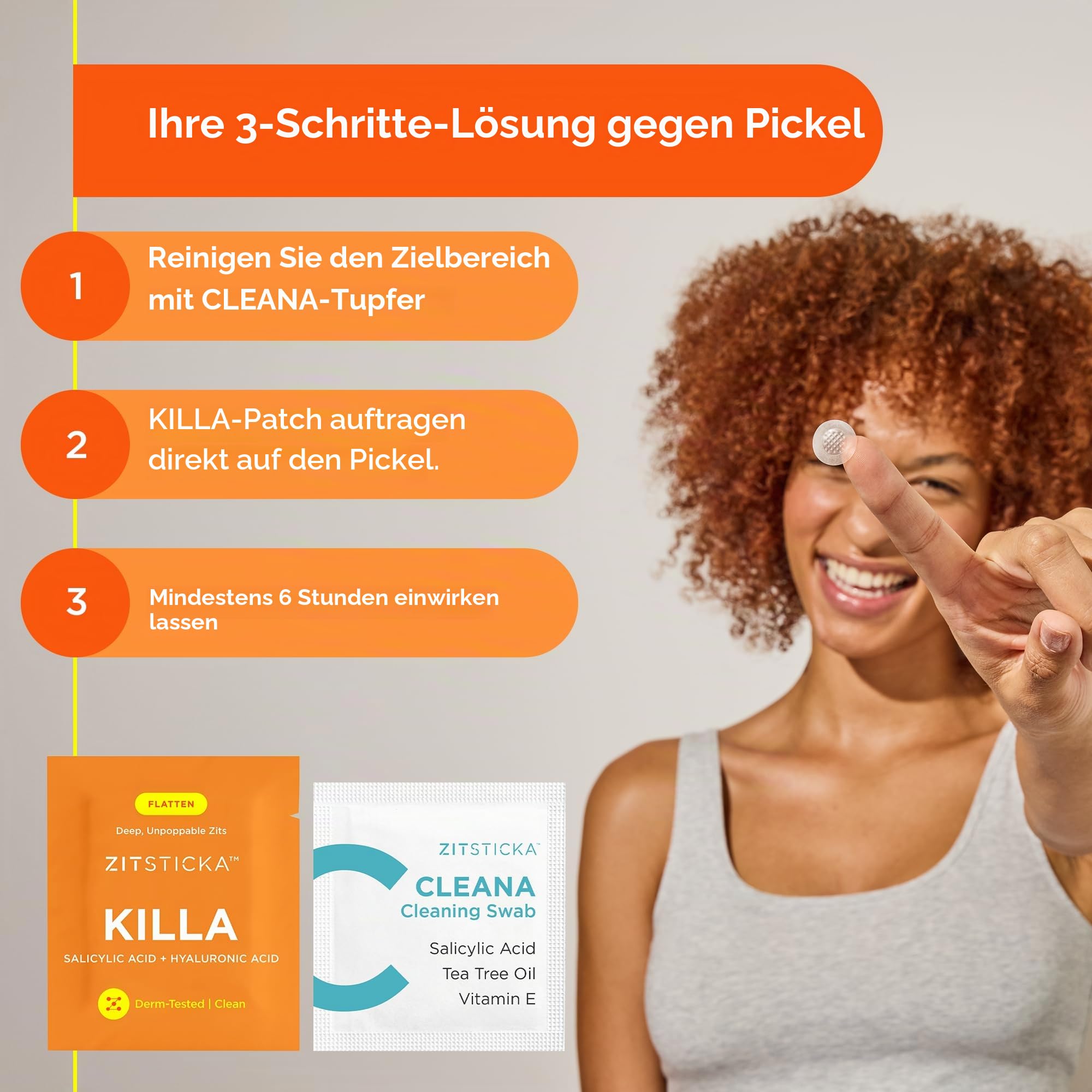 ZitSticka Killa Akne-Pflaster für das Gesicht – das stärkste Pickelpflaster mit schnell wirkenden Microdarts – beginnt innerhalb von 2 Stunden zu wirken – 20 Stück