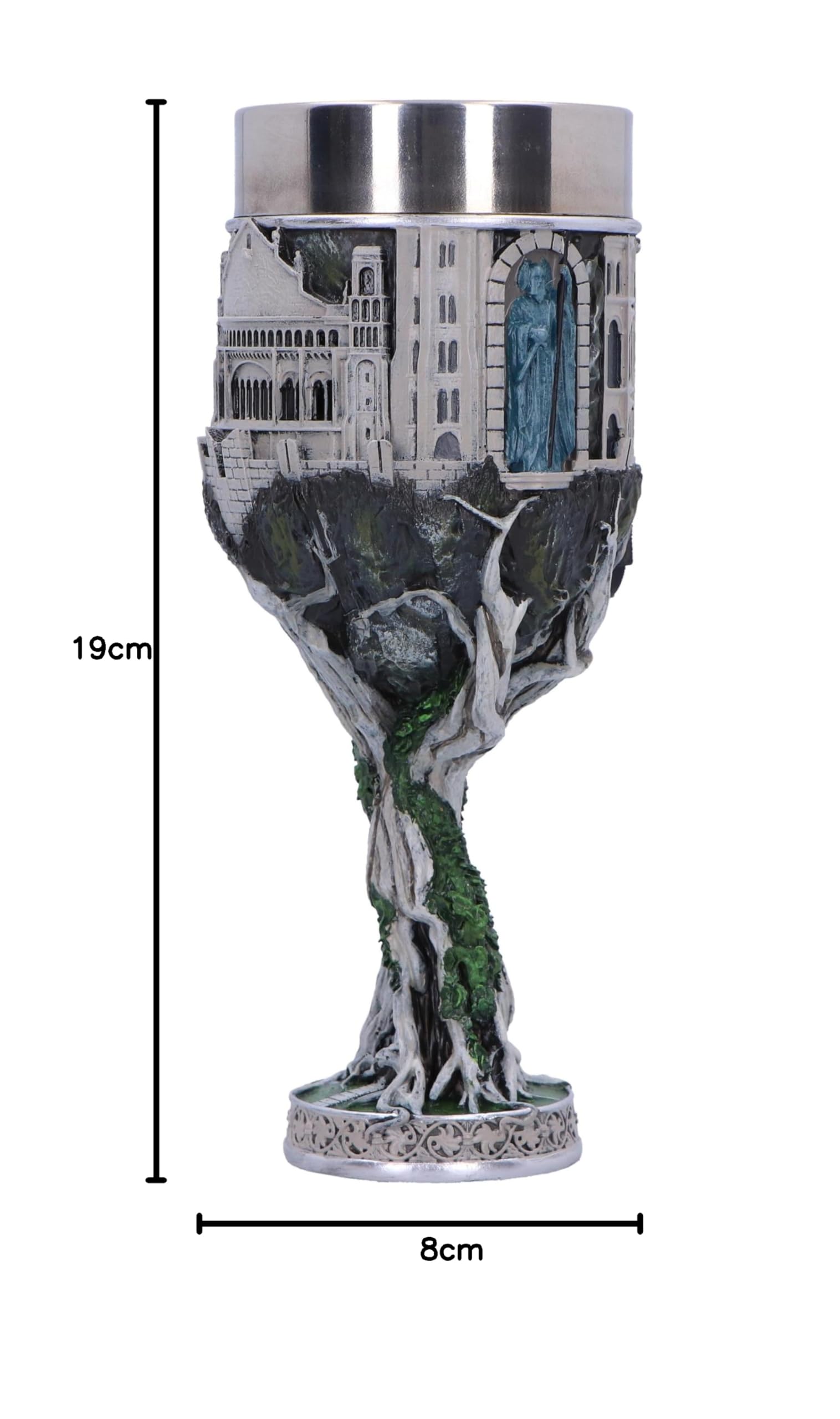 Nemesis Now Il Signore degli Anelli Calice Gondor 19 cm, Resina, Grigio, Merchandising ufficiale