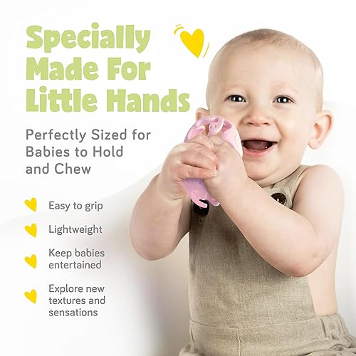 Miniatura 7 de Dino - Juguetes de dentición para bebés, mordedores de silicona de grado alimenticio para bebés de 0 a 18 meses, bolas sensoriales texturizadas,