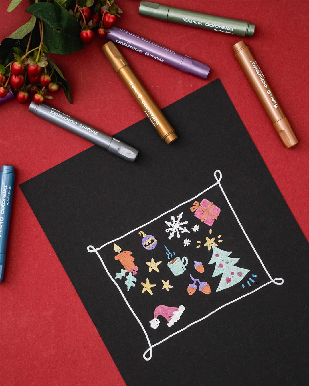 Pelikan Colorella Metalik 411 Keçeli Kalem 8li Kutu