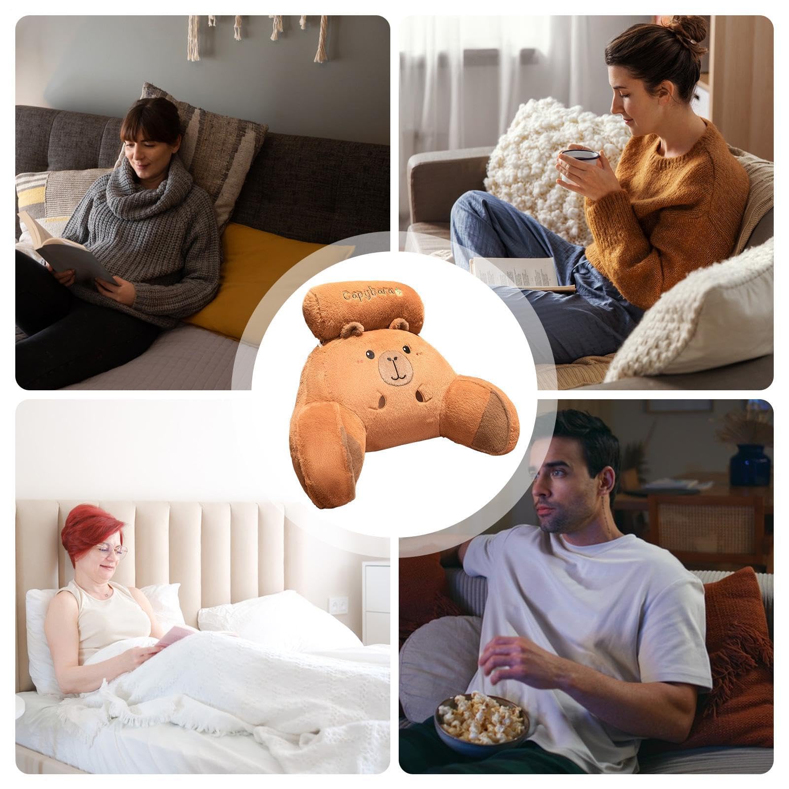 Generisch Cuscino da lettura Capybara Design ergonomico per la schiena