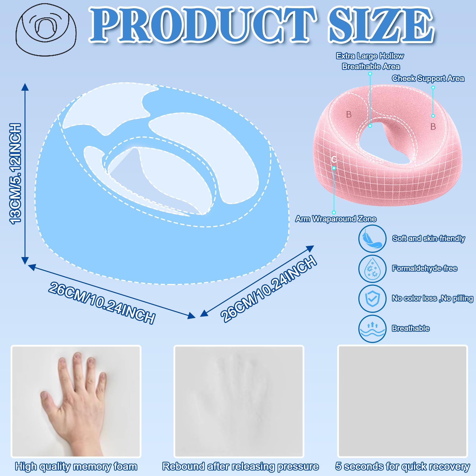 TZEKING Reposacabezas de Masaje para Cama,Almohada de Masaje Boca Abajo,Almohada De Masaje Facial,cojín de relajación Facial,reposacabezas de Cama de Masaje,Almohada Propensa A Masaje,para SPA,Salón