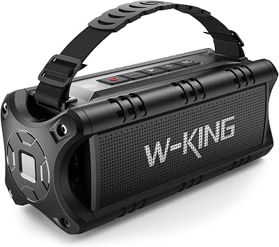W-KING Bluetooth Speaker, 30W RMS60W Peak Portable Wireless Loud Speakers, IPX6 Waterproof Outdoor Speaker Boombox, 24H, EQ, AUX, TF Card, USB Playback, Powerful Speaker for Home, Party, Camping