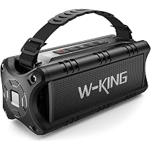 W-KING Bluetooth Speaker, 30W RMS60W Peak Portable Wireless Loud Speakers, IPX6 Waterproof Outdoor Speaker Boombox, 24H, EQ, AUX, TF Card, USB Playback, Powerful Speaker for Home, Party, Camping