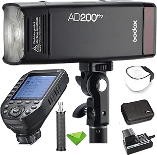 GODOX AD200 Pro AD200Pro w/XProII-C Trigger for Canon Cameras, 1/8000 HSS, 500 Full Power Flashes, 0.01-1.8s Recycling, TTL Flash 200Ws 2.4G Flash Strobe, 2900mAh Battery Pocket Flash Monolight