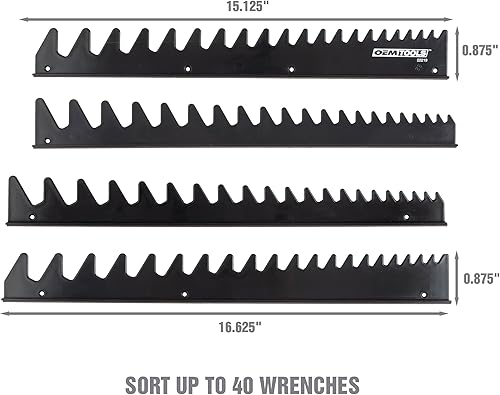 Miniatura 2 de OEMTOOLS 22219 - Organizador magnético de 4 piezas, llaves magnéticas para hasta 40 herramientas, diseño en forma de V de 16 pulgadas, accesorios