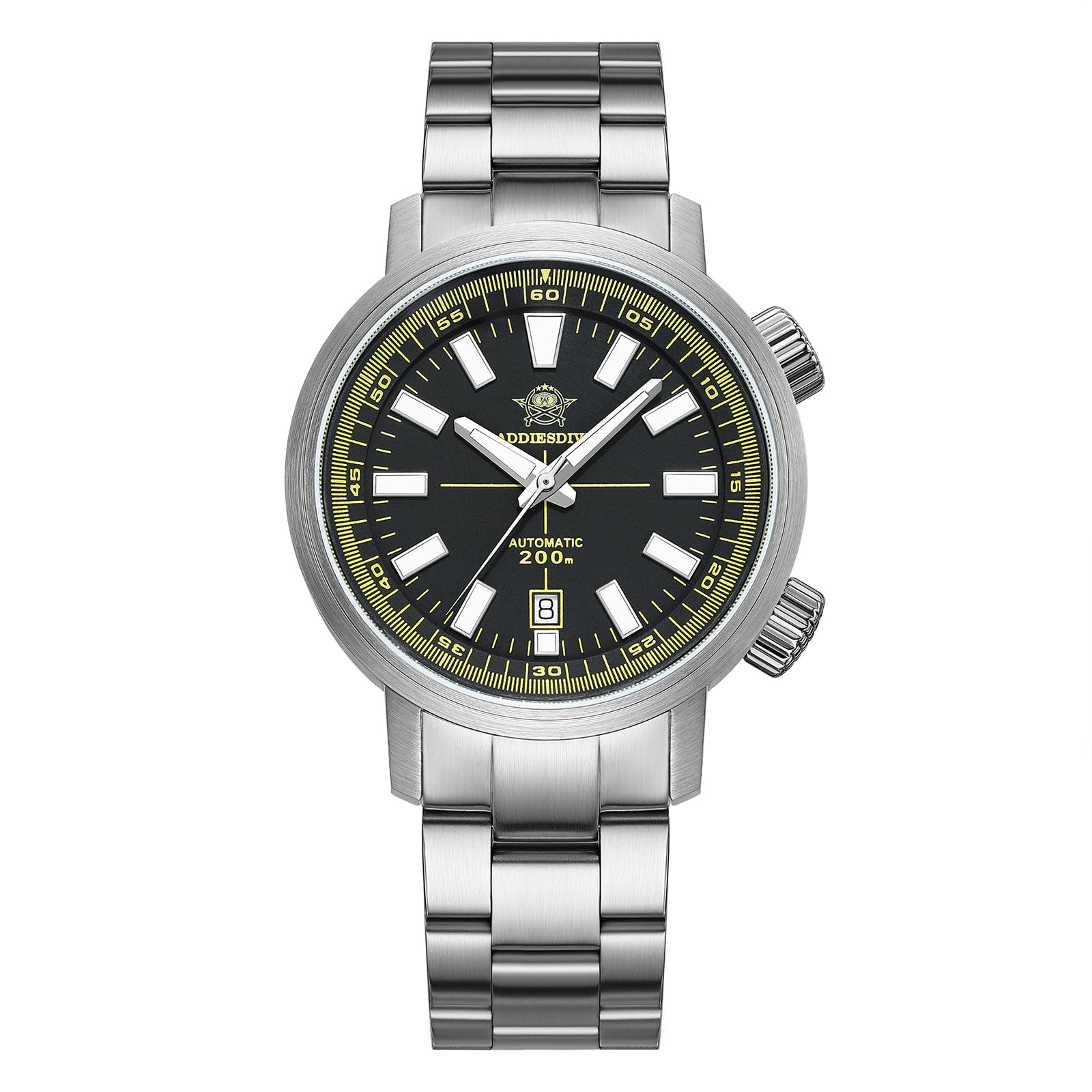 ADDIESDIVE 42 mm męski mechaniczny zegarek do nurkowania z obrotowym wewnętrznym bezelem, mechanizm 8215, wodoodporność do 200 m, BGW9, świecące szkło szafirowe, AD2093